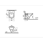 Система инсталляции для унитазов VITRA V-Fix Core 800-1875 с кнопкой смыва + унитаз подвесной VITRA S20 7508B003-0075 безободковый