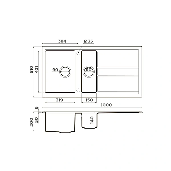 Omoikiri Kitagawa 100-2-WH Artceramic/белый