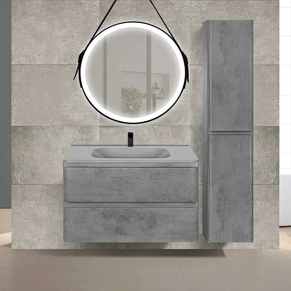 Тумба под раковину Vincea Vico 800 подвесная, 2 выкатных ящика soft close, Beton