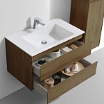 Тумба под раковину Vincea Luka 800 подвесная, 2 выкатных ящика soft-close, T.Oak