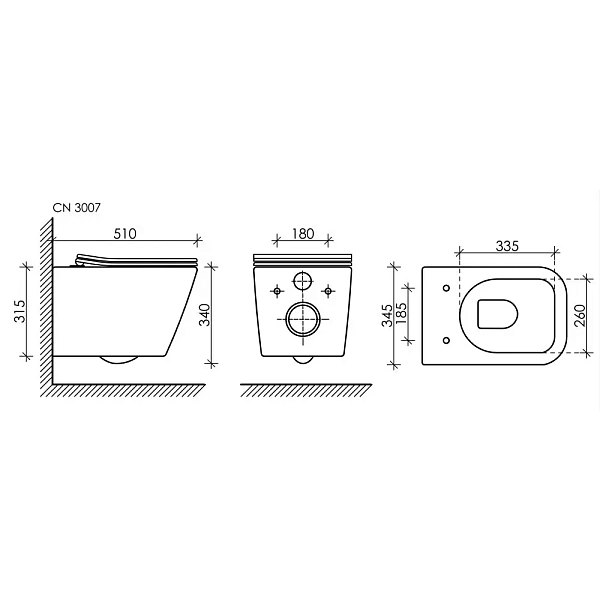Унитаз подвесной Ceramica Nova Metric CN3007