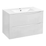 Тумба под керамическую раковину Mia 800 подвесная, 2 выкатных ящика soft close, G.White