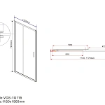 Душевая дверь Vincea Garda VDS-1G115CH, 1150, хром, стекло шиншилла