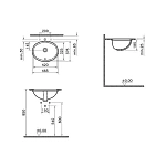 Интегрированная раковина VITRA Arkitekt 6039B003-0012 42 см
