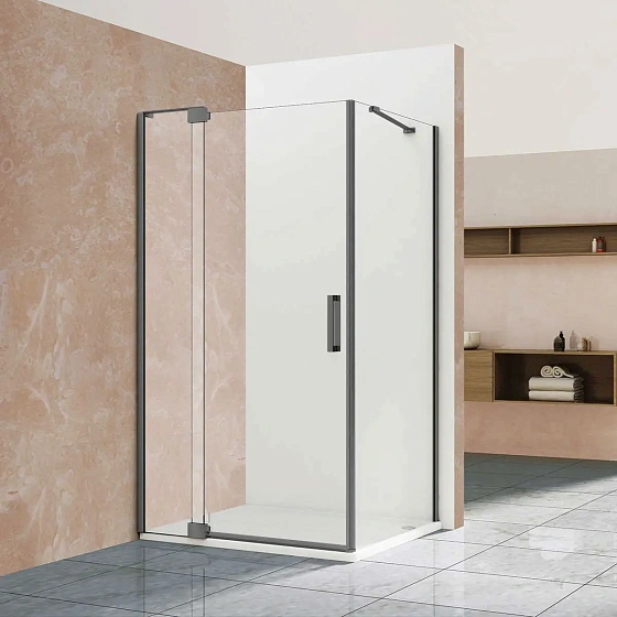 Душевой уголок Vincea Extra VSR-1E111290CLGM, 1100/1200*900, вороненая сталь, стекло прозрачное