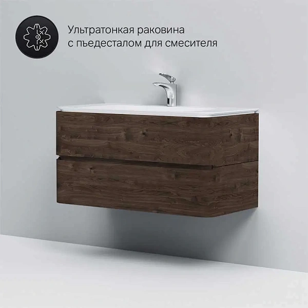 M30FHX1002TF Sensation, База под раковину, подвесная, 100 см, ящики, табачный дуб, текстурированная,