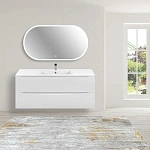 Тумба под керамическую раковину Mia 1200 подвесная, 2 выкатных ящика soft close, G.White