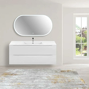 Тумба под керамическую раковину Mia 1200 подвесная, 2 выкатных ящика soft close, G.White
