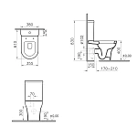 Унитаз-компакт с функцией биде и встроенным смесителем VITRA Zentrum 9012B003-7226 крышка микролифт