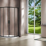 Душевой уголок Vincea Garda VSQ-1G900CLB, 900*900, черный, стекло прозрачное