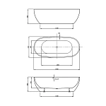 Акриловая ванна Vincea VBT-408-1800, отдельностоящая 180x81.5, белая