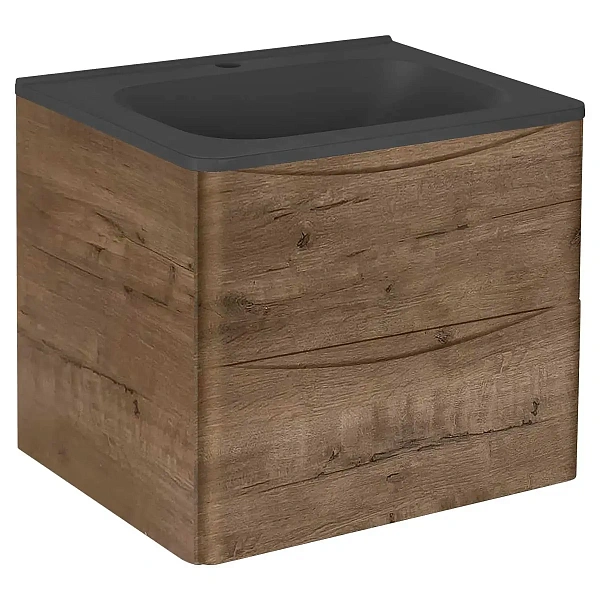 Тумба под раковину Vincea Paola 600 подвесная, 2 выкатных ящика soft close, V.Oak