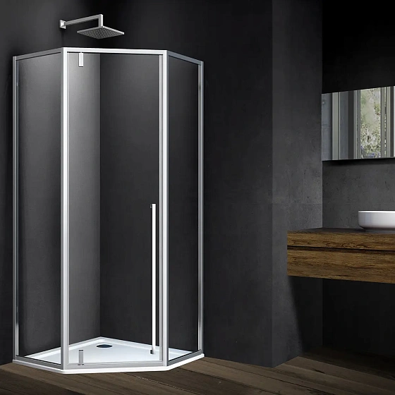 Душевой уголок Vincea Penta VSP-3P100CL, 1000*1000, хром, стекло прозрачное