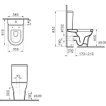 Унитаз-компакт VITRA Zentrum 9012B003-7202 крышка микролифт