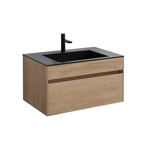 Тумба под раковину Vincea Chiara 800 подвесная, 1 выкатной ящик soft-close, N.Oak