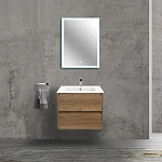 Тумба под раковину Vincea Gio 600 подвесная, 2 выкатных ящика soft-close, T.Oak