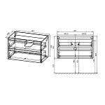 Тумба под раковину Vincea Gio 800 подвесная, 2 выкатных ящика soft-close, N.Oak