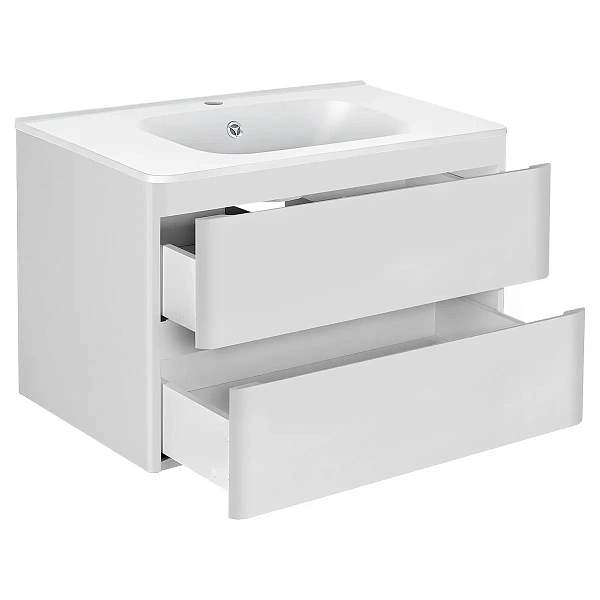 Тумба под раковину Vincea Vico 800 подвесная, 2 выкатных ящика soft close, G.White