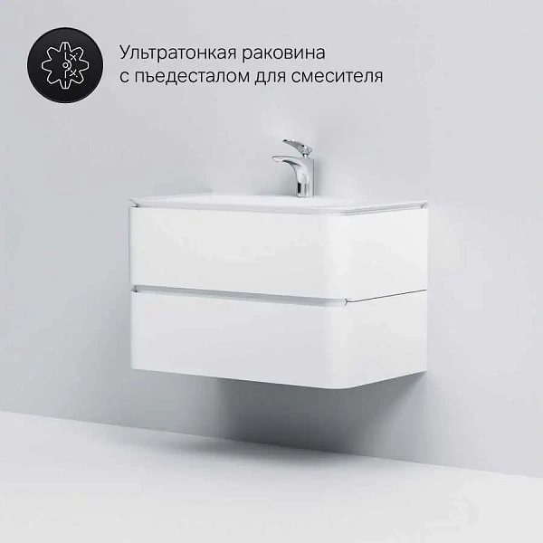M30FHX0802WG Sensation, База под раковину, подвесная, 80 см, ящики, белый, глянцевая, шт