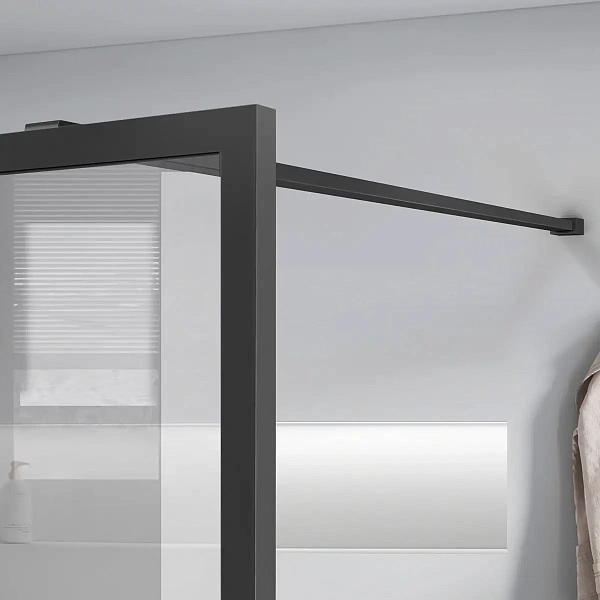 Душевая перегородка Vincea Walk-In VSW-1HC100CFGM, 1000*2000, вороненая сталь, стекло прозрачное/рифленое