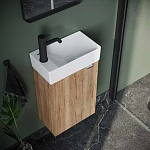 Тумба под раковину подвесная Sancos Mini MN35EGL, 37.5 см, дуб галифакс, левая
