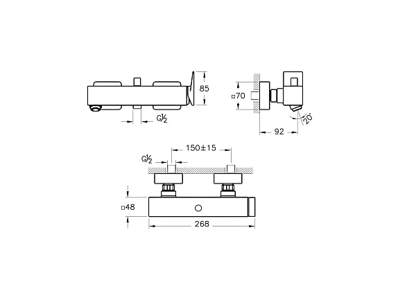 Смеситель для ванны VITRA Brava A42613EXP