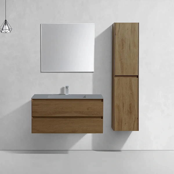 Тумба под раковину Vincea Luka 1000 подвесная, 2 выкатных ящика soft-close, T.Oak