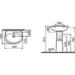Раковина с пьедесталом VITRA Normus 9600B003-7650 55 см