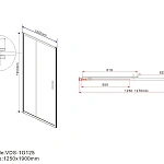 Душевая дверь Vincea Garda VDS-1G125CH, 1250, хром, стекло шиншилла
