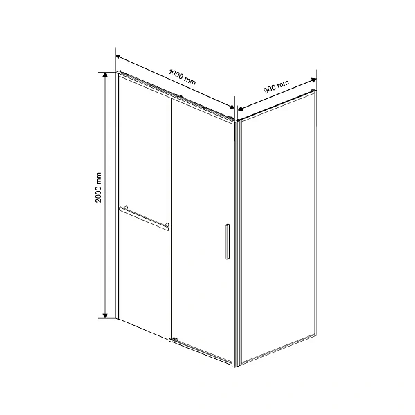 Душевой уголок Vincea Slim Soft VSR-1SS9010CL, 1000*900, хром, стекло прозрачное