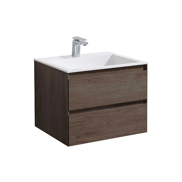 Тумба под раковину Vincea Luka 600 подвесная, 2 выкатных ящика soft-close, R.Oak