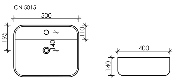 Накладная раковина Ceramica Nova Element CN5015, 50 см