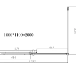 Душевой уголок Vincea Dice VSR-4D1011CLB, 1100*1000, черный, стекло прозрачное
