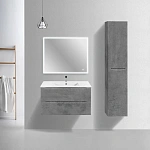 Тумба под керамическую раковину Mia Slim 900 подвесная, 2 выкатных ящика soft close, Beton