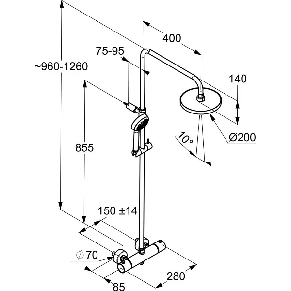 Душевая система с термостатом Kludi Logo Dual Shower System 6809505-00
