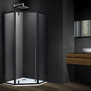 Душевой уголок Vincea Penta VSP-3P900CLB, 900*900, черный, стекло прозрачное