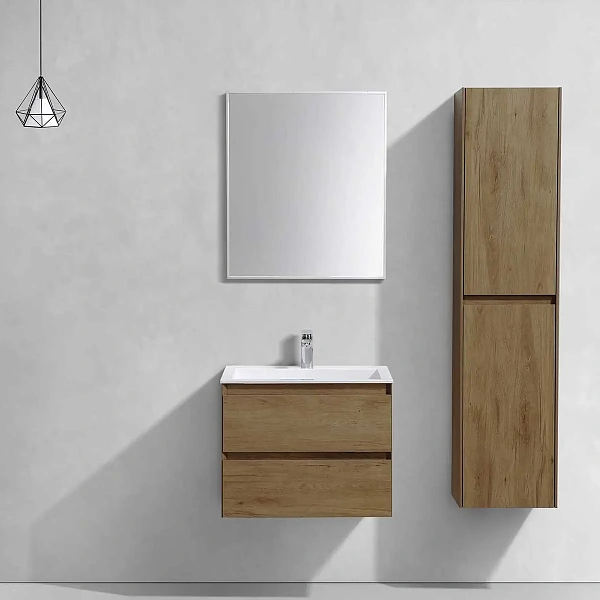 Тумба под раковину Vincea Luka 600 подвесная, 2 выкатных ящика soft-close, T.Oak