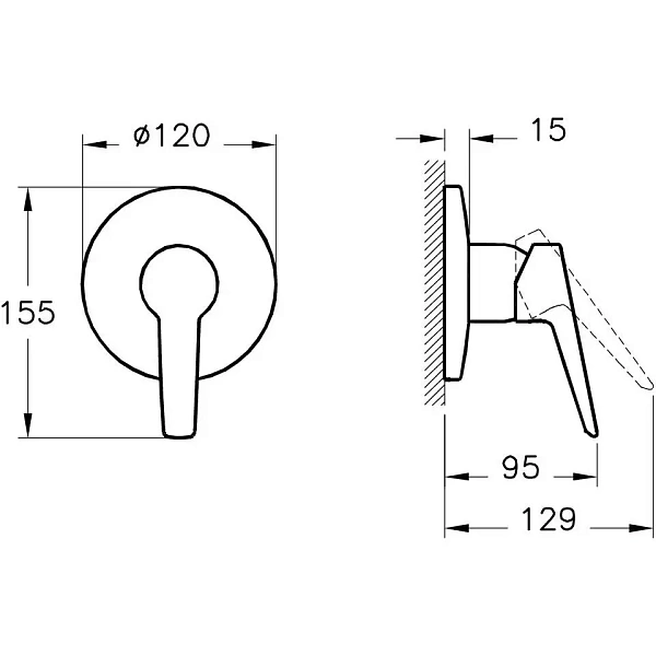 Встраиваемый смеситель с гигиеническим душем VITRA Hygienic A49271EXP