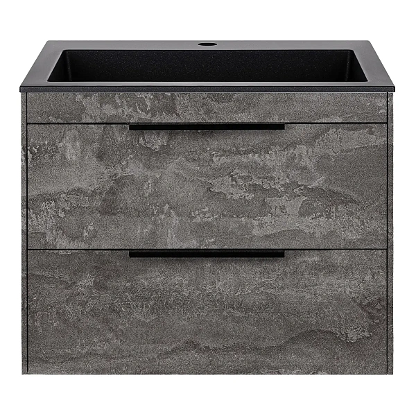 Тумба под раковину Vincea Chiara 2D 600 подвесная, 2 выкатных ящика soft-close, G.Stone