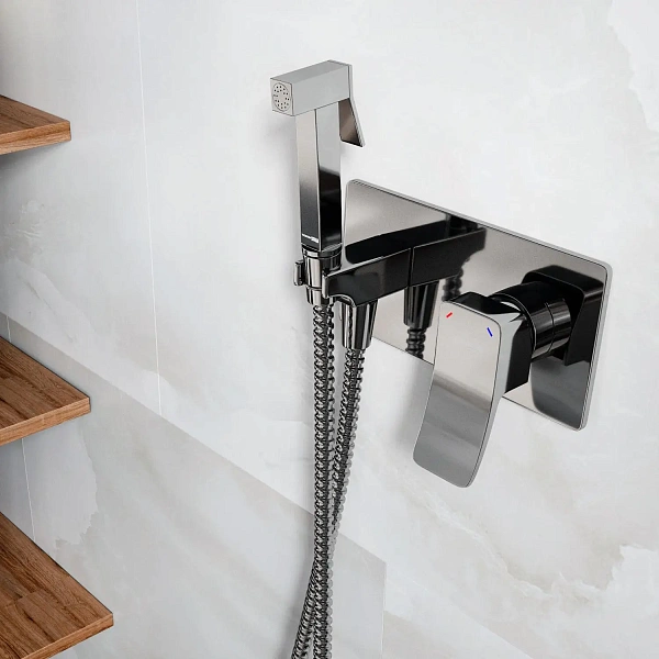 Встраиваемый смеситель с гигиеническим душем WasserKRAFT Aller 10638