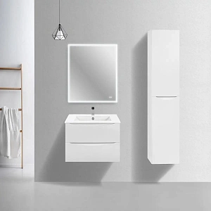 Тумба под керамическую раковину Mia Slim 700 подвесная, 2 выкатных ящика soft close, G.White