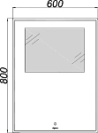 Зеркало Aqwella UM UM0206 с подсветкой, 60 см