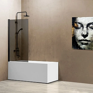 Душевая шторка на ванну Vincea VSB-11800CLB, 800*1400, черный, стекло тонированное