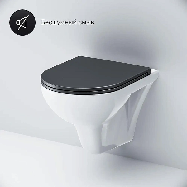 Унитаз подвесной AM.PM Gem FlashClean C901700SCmb безободковый