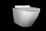 Инсталляция Grohe Rapid SL, кнопка черная матовая с безободковым, подвесным унитазом Santerika SAN.UNT.01 с технологией смыва "Торнадо" с сиденьем микролифт