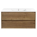 Тумба под раковину Vincea Gio 100 подвесная, 2 выкатных ящика soft-close, T.Oak