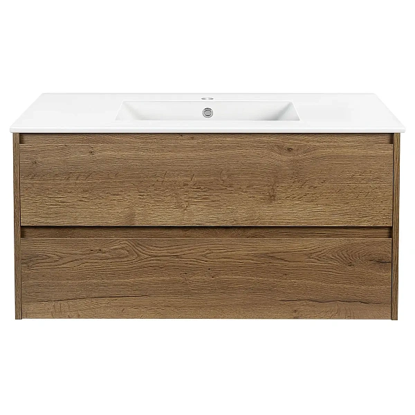 Тумба под раковину Vincea Gio 100 подвесная, 2 выкатных ящика soft-close, T.Oak