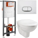 Инсталляция с унитазом VITRA Normus 9773B003-7203 кнопка матовый хром