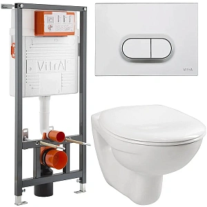 Инсталляция с унитазом VITRA Normus 9773B003-7203 кнопка матовый хром