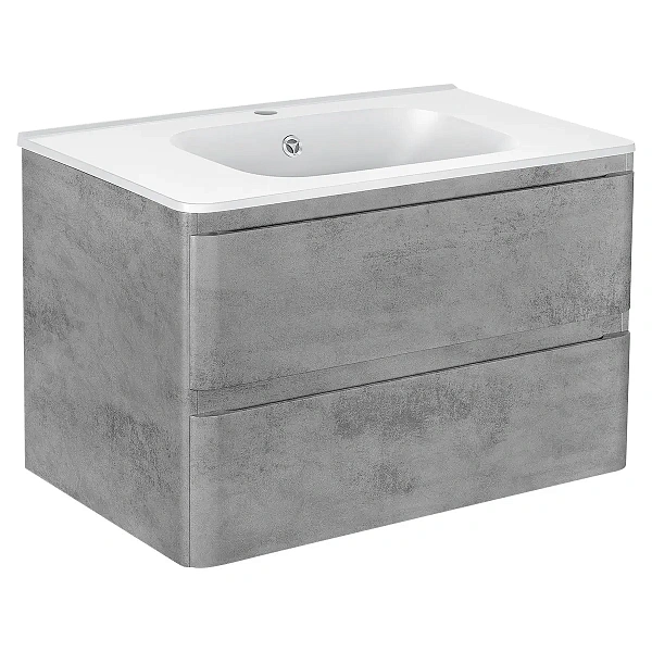 Тумба под раковину Vincea Vico 800 подвесная, 2 выкатных ящика soft close, Beton
